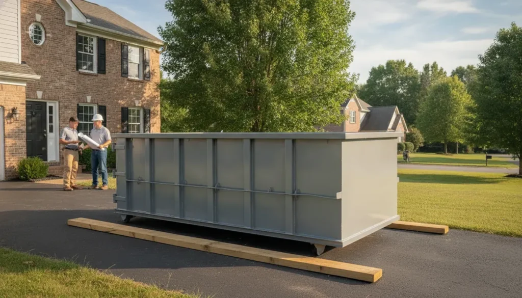 Driveway-friendly 15-yard dumpster rental in Antioch TN for a home renovation